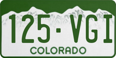 CO license plate 125VGI