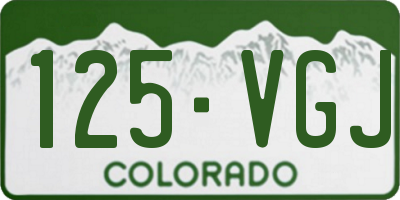 CO license plate 125VGJ