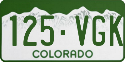 CO license plate 125VGK