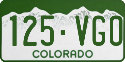 CO license plate 125VGO