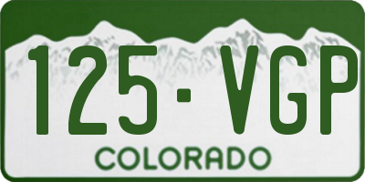 CO license plate 125VGP