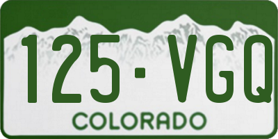 CO license plate 125VGQ