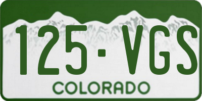 CO license plate 125VGS