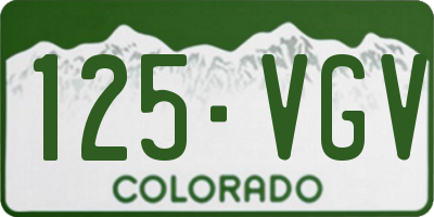 CO license plate 125VGV