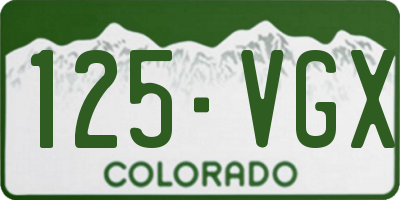 CO license plate 125VGX