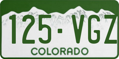 CO license plate 125VGZ