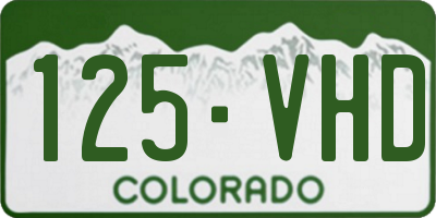 CO license plate 125VHD