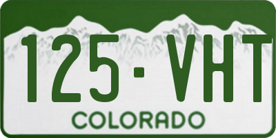CO license plate 125VHT