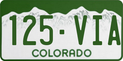 CO license plate 125VIA