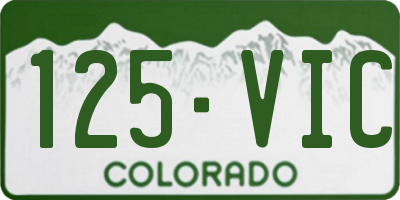 CO license plate 125VIC