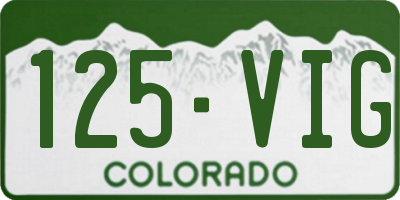 CO license plate 125VIG