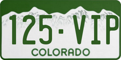 CO license plate 125VIP