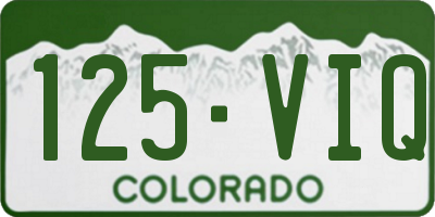 CO license plate 125VIQ