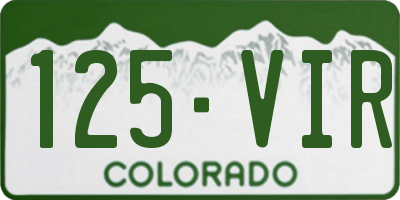CO license plate 125VIR