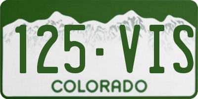 CO license plate 125VIS