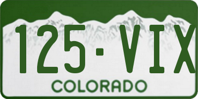 CO license plate 125VIX