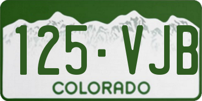 CO license plate 125VJB