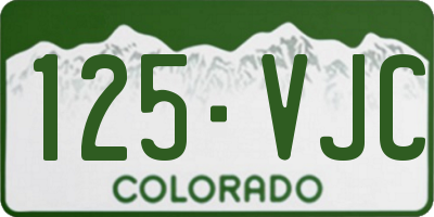 CO license plate 125VJC