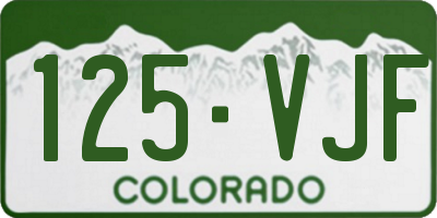 CO license plate 125VJF