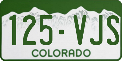CO license plate 125VJS