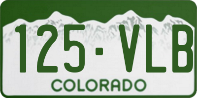 CO license plate 125VLB