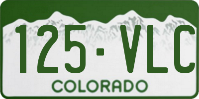 CO license plate 125VLC