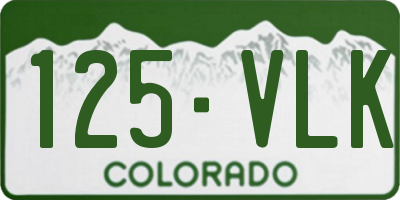CO license plate 125VLK