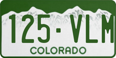 CO license plate 125VLM