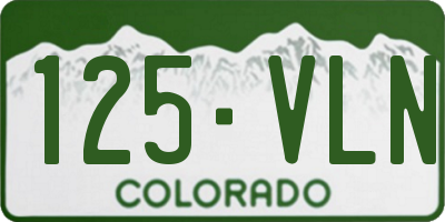 CO license plate 125VLN
