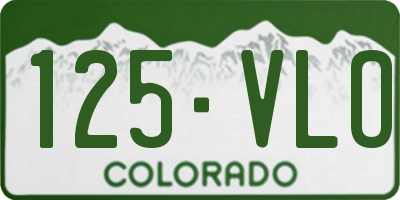 CO license plate 125VLO