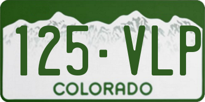 CO license plate 125VLP