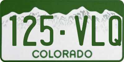 CO license plate 125VLQ