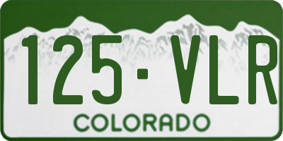 CO license plate 125VLR