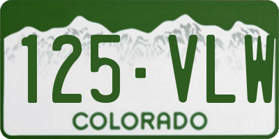 CO license plate 125VLW