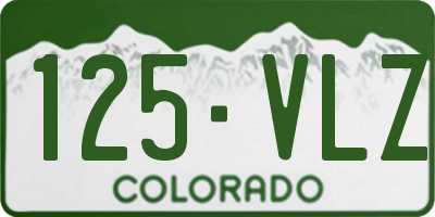 CO license plate 125VLZ