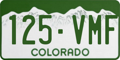 CO license plate 125VMF