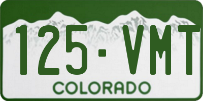CO license plate 125VMT