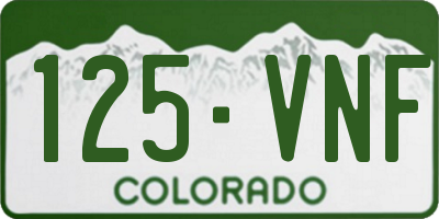 CO license plate 125VNF