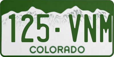 CO license plate 125VNM