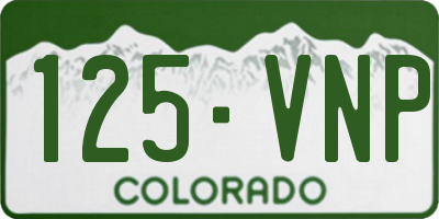 CO license plate 125VNP