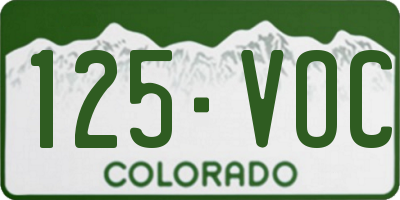 CO license plate 125VOC