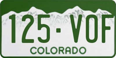 CO license plate 125VOF