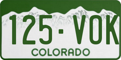 CO license plate 125VOK