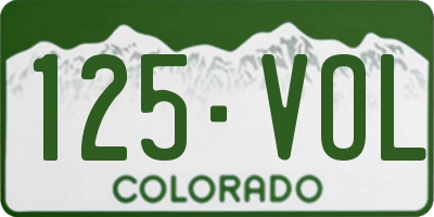 CO license plate 125VOL
