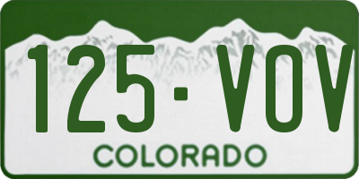 CO license plate 125VOV