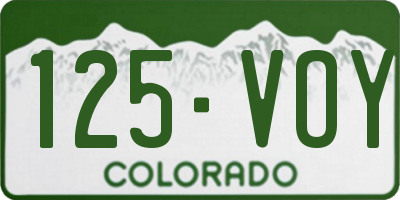 CO license plate 125VOY