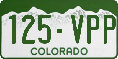 CO license plate 125VPP