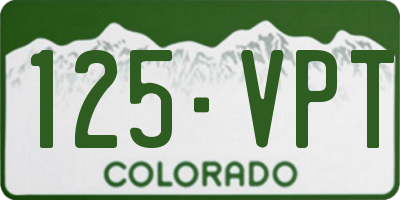 CO license plate 125VPT