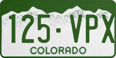 CO license plate 125VPX