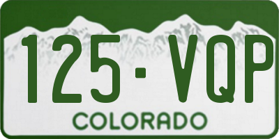CO license plate 125VQP